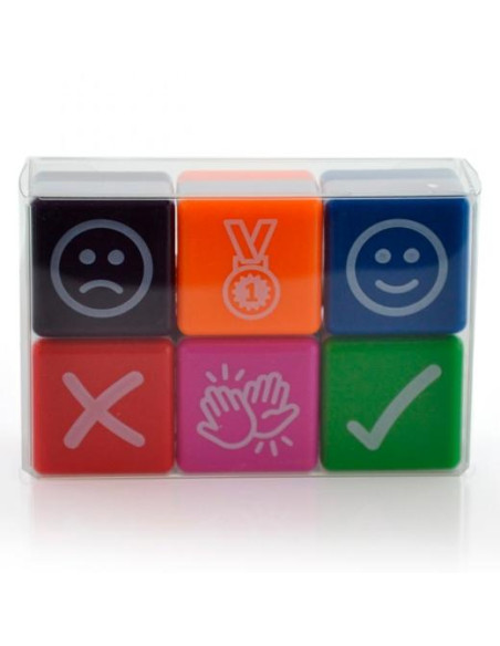OFFICE BOX SELLOS DE MOTIVACIÓN ICONS 25X25CM COLORES SURTIDOS PACK 6 UD