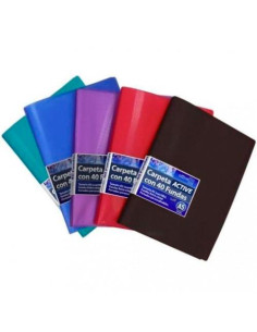 OFFICE BOX CARPETA 40 FUNDAS A5 ACTIVE PERSONALIZABLES TAPAS FLEXIBLES COLORES SUPRA