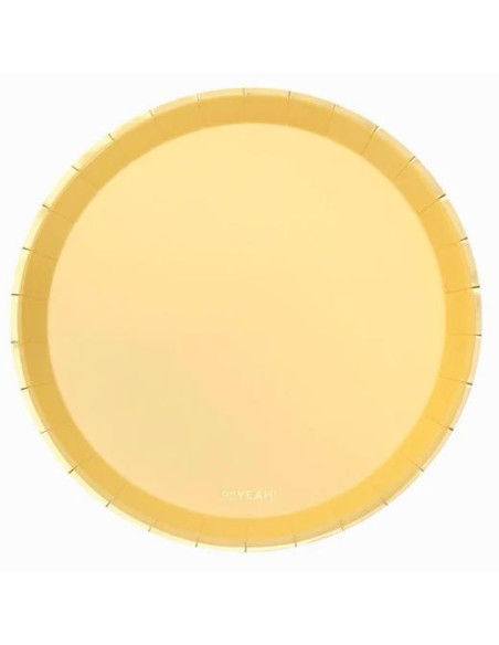 OH YEAH PLATO LLANO METLAIZADO Ø205CM AMARILLO PASTEL PACK 8U
