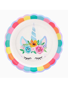 OH YEAH PLATO LLANO UNICORNIO Ø23CM CARTÓN PACK 6U