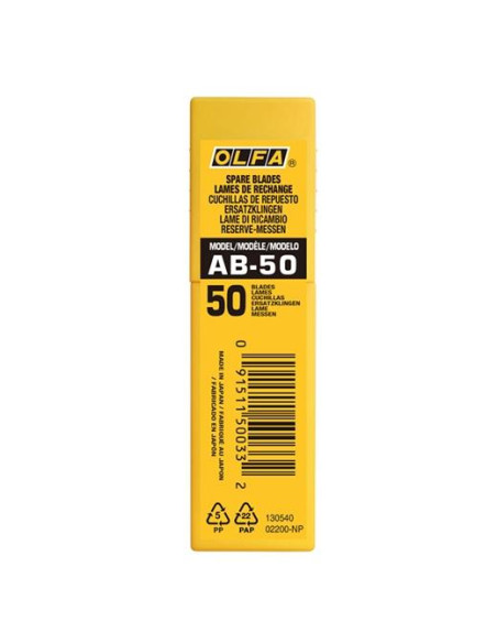 OLFA REPUESTO CUTTER 9MM  CUCHILLA FRACTURABLE 50 CUCHILLAS