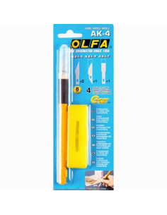 OLFA CORTADOR ART KNIFE PRO DE PRECISIÓN  AK-4 CON 4 CUCHILLAS INTERCAMBIABLES