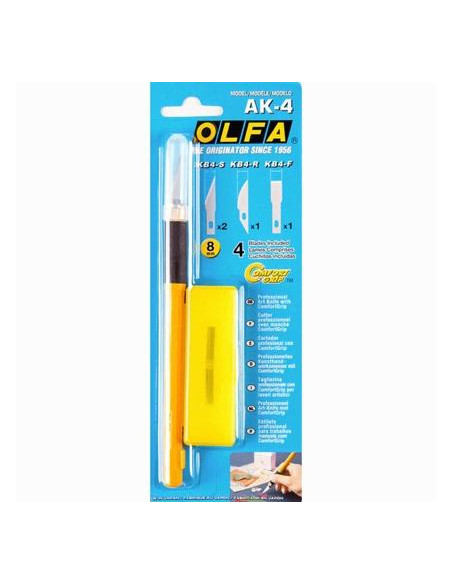 OLFA CORTADOR ART KNIFE PRO DE PRECISIÓN  AK-4 CON 4 CUCHILLAS INTERCAMBIABLES