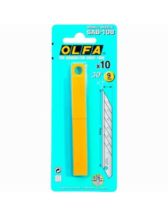 OLFA REPUESTO CUTTER 9MM  CUCHILLA FRACTURABLE 10 CUCHILLAS