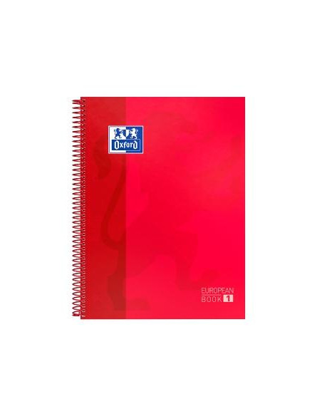 OXFORD CUADERNO CLASSIC EUROPEANBOOK 1 WRITE&ERASE 80H A4 5X5MM MICROPERFORADO TEXTRADURA ROJO