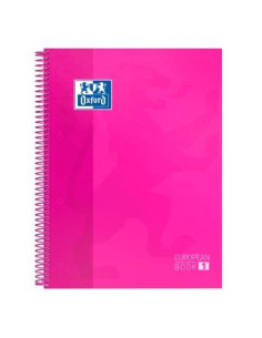 OXFORD CUADERNO CLASSIC EUROPEANBOOK 1 WRITE&ERASE 80H A4 5X5MM MICROPERFORADO TEXTRADURA FUCSIA