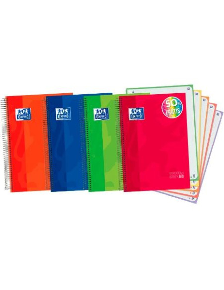 OXFORD CUADERNO CLASSIC EUROPEANBOOK 5 WRITE&ERASE 120H  A4 5X5 MICROPERFORADO TEXTRADURA CSURTIDOS VIVOS