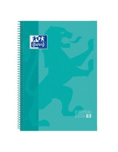 OXFORD CUADERNO CLASSIC EUROPEANBOOK 1 MICROPERFORADO 80H A4 5X5 TEXTRADURAS BANDA COLOR VERDE MENTA
