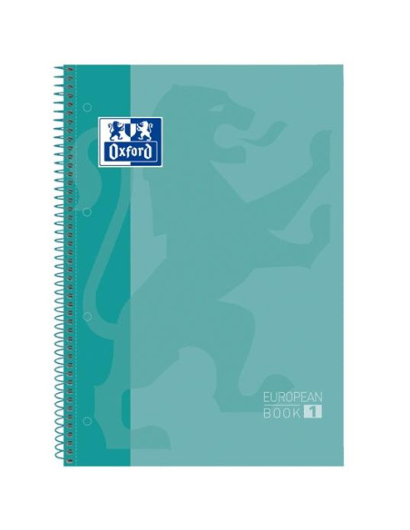 OXFORD CUADERNO CLASSIC EUROPEANBOOK 1 WRITE&ERASE 80H A4 1 LINEA MICROPERFORADO TEXTRADURA PACK 5 UD ICE MINT