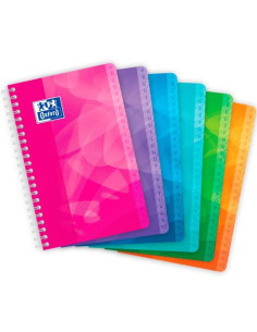 OXFORD CUADERNO ÍNDICE ALFABÉTICO CESPIRAL 50H 11X17CM 90GR 5X5MM TAPA PLÁSTICO LAGOON CSURTIDOS