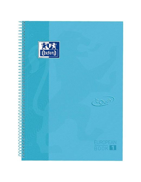 OXFORD CUADERNO EUROPEANBOOK 1 TOUCH WRITE&ERASE 80H A4 5X5MM MICROPERFORADO TEXTRADURA AZUL PASTEL