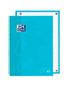 OXFORD CUADERNO TOUCH EUROPEANBOOK 1 WRITE&ERASE 80H A4 1 LÍNEA MICROPERFORADO TEXTRADURA PACK 5 UD AZUL PASTEL
