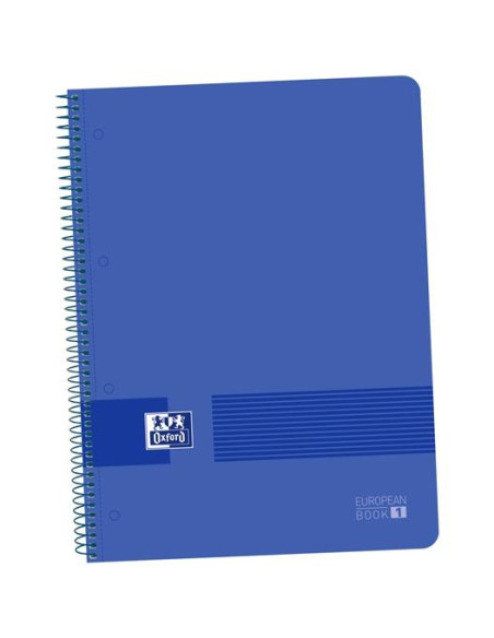 OXFORD CUADERNO LIVE&GO EUROPEANBOOK 1 80H A4 5X5MM MICROPERFORADO TPLÁSTICO PACK 5 UD AZUL MARINO
