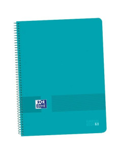 OXFORD CUADERNO LIVE&GO EUROPEANBOOK 1 80H A4 5X5MM MICROPERFORADO TPLÁSTICO PACK 5 UD AQUA