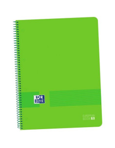OXFORD CUADERNO LIVE&GO EUROPEANBOOK 1 80H A4 5X5MM MICROPERFORADO TPLÁSTICO PACK 5 UD VERDE