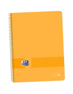 OXFORD CUADERNO LIVE&GO EUROPEANBOOK 1 80H A4 5X5MM MICROPERFORADO TPLÁSTICO PACK 5 UD MELOCOTÓN