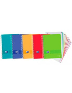OXFORD CUADERNO LIVE&GO EUROPEANBOOK 8 MICROPERFORADO 160H A4 5X5 TAPA DE PLÁSTICO CSURTIDOS VIVOS