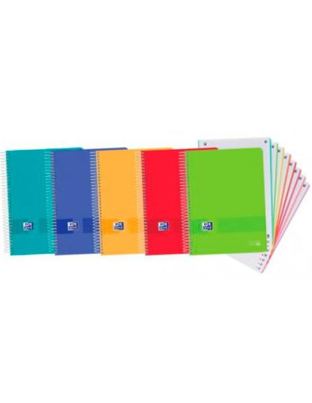 OXFORD CUADERNO LIVE&GO EUROPEANBOOK 8 MICROPERFORADO 160H A4 5X5 TAPA DE PLÁSTICO CSURTIDOS VIVOS