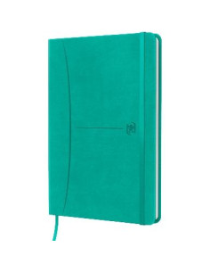 OXFORD CUADERNO COSIDO SIGNATURE 104H A5 DOTS 5X5 CIERRE CGOMA TAPA EXTRADURA TURQUESA