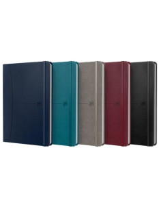 OXFORD CUADERNO COSIDO SIGNATURE 80H A5 1 LÍNEA CIERRE CGOMA TAPA EXTRADURA CSURTIDOS CLÁSICO