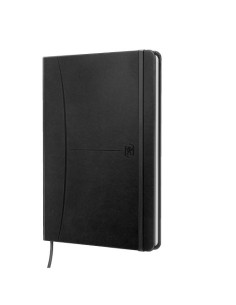 OXFORD CUADERNO COSIDO SIGNATURE 80H A5 LISO CIERRE CGOMA TAPA EXTRADURA NEGRO