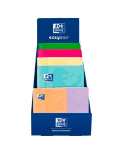 OXFORD LIBRETAS GRAPADAS EASYBOOK A4A5 TAPA PLÁSTICO CSURTIDOS PASTELVIVOS EXPOSITOR 40 UD
