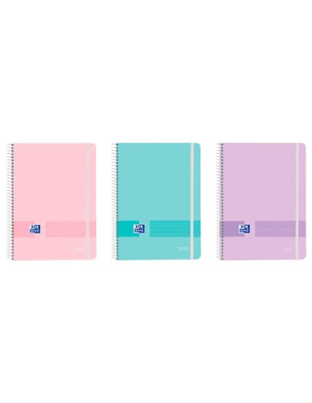 OXFORD AGENDA ANUAL LIVE&GO A5 ESPIRAL SEMANA VISTA 2025 CSURTIDOS PASTEL