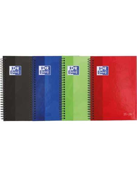 AGENDA ESCOLAR 2025-26 OXFORD SCHOOL ESPIRAL tapa EXTRADURA 4 SV SURTIDO 4 col