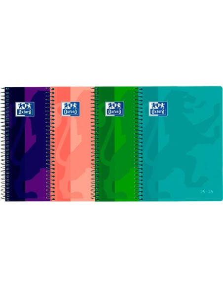 AGENDA ESCOLAR 2025-26 OXFORD SCHOOL ESPIRAL tapa PP 4 SV SURTIDO 4 col