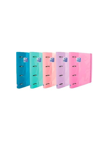 CARPEBLOC OXFORD SCHOOL EUROPEANBINDER TOUCH A4 4 anMIXTAS 35mm con RECAMBIO 100 hj CUADRIC5x5 SURTIDO Col Pastel