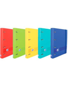 OXFORD LIVE & GO CARPETA 4 ANILLAS EUROPEANBINDER POLYFOAM C RECAMBIO 100H 5X5 A4 COLORES SURTIDOS VIVOS