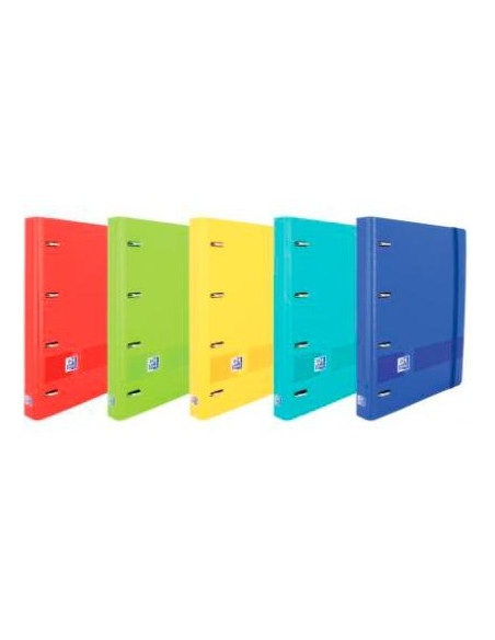 OXFORD LIVE & GO CARPETA 4 ANILLAS EUROPEANBINDER POLYFOAM C RECAMBIO 100H 5X5 A4 COLORES SURTIDOS VIVOS