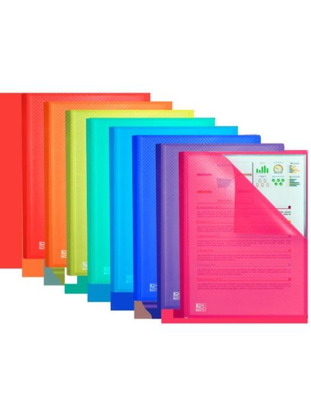 OXFORD CARPETA 20 FUNDAS CRISTAL FIJAS URBAN PP COLORES SURTIDOS A4 -10U-
