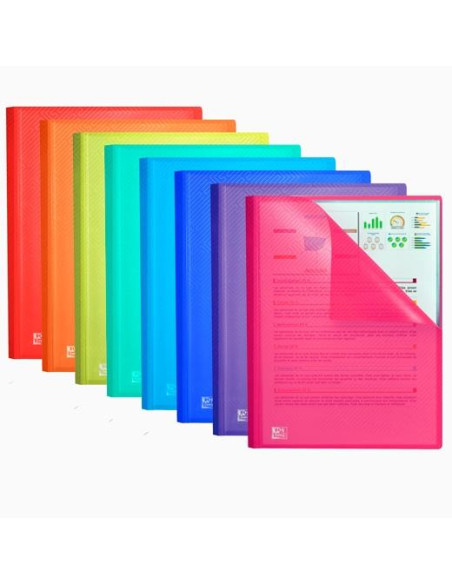 OXFORD CARPETA 30 FUNDAS CRISTAL FIJAS URBAN PP COLORES SURTIDOS A4 -10U-