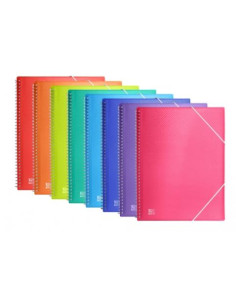 OXFORD CARPETA CON 60 FUNDAS CRISTAL ESPIRAL CON GOMAS URBAN PP COLORES SURTIDOS A4