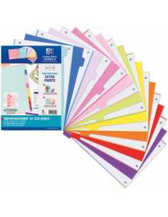 OXFORD SEPARADORES 10 POSICIONES A4 PP 500 MICRAS COLORES