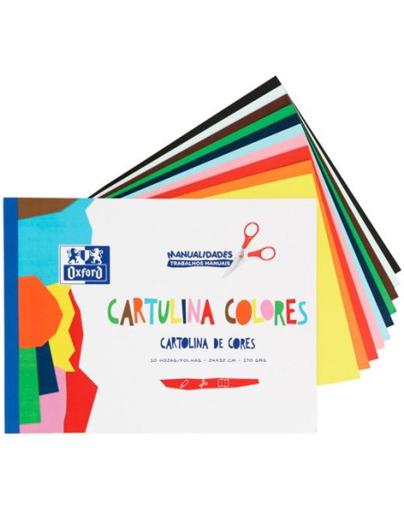 OXFORD BLOC 10H A4 CARTULINA DE COLORES 170GR