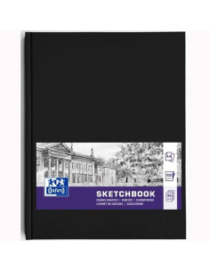 OXFORD CUADERNO COSIDO ESBOZO ARTBOOK 96H A4 LISO 100GR PAPEL COLOR CREMA TAPA EXTRADURA NEGRO