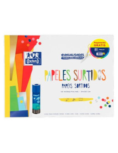 OXFORD PACK BLOC PAPELES SURTIDOS MANUALIDADES  PEGAMENTO PELIFIX 20G