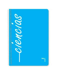 PACSA CUADERNO ASIGNATURAS 80H FOLIO 90GR 4X4MM TAPAS PP PACK 4 UD CIENCIAS