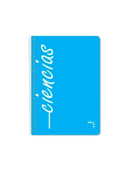 PACSA CUADERNO ASIGNATURAS 80H FOLIO 90GR 4X4MM TAPAS PP PACK 4 UD CIENCIAS