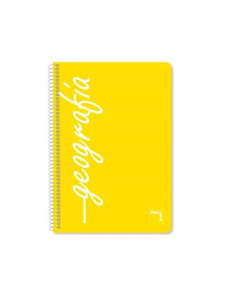 PACSA CUADERNO ASIGNATURAS 80H FOLIO 90GR 4X4MM TAPAS PP PACK 4 UD GEOGRAFÍA