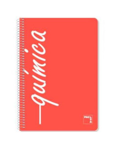 PACSA CUADERNO ASIGNATURAS 80H FOLIO 90GR 4X4MM TAPAS PP PACK 4 UD QUÍMICA