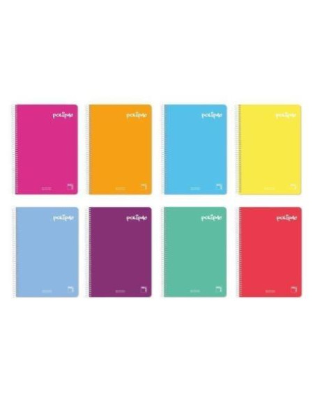 PACSA CUADERNO POLIPAC 80H FOLIO 70GR PAUTA 25CM TAPAS PP PACK 5 UD COLORES SURTIDOS