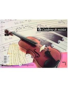 PACSA CUADERNO MUSICA 20 HOJAS 4 PENTAGRAMAS TAPAS CARTON 4 80GR -20U-