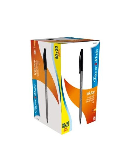 PAPER MATE BOLÍGRAFO INKJOY 100 CAP TRIANGULAR NEGRO CAJA 8020 UD