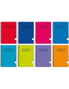 PAPYRUS CUADERNO TAPA BLANDA 01-UNICLASIC 80H 90GR FOLIO CUADRÍCULA 4MM COLORES SURTIDOS
