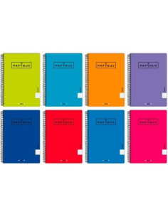 PAPYRUS CUADERNO TAPA PP 08-UNICLASIC 80H 90GR PAUTA 35MM CUARTO COLORES SURTIDOS