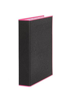 PARDO CARPETA ANILLAS 2X25MM A4 FORRADO NEGRO SOFT CON BORDE NEON ROSA