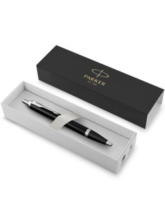 PARKER BOLÍGRAFO IM BLACK CHROME TRIM BALLPOINT PUNTA MEDIA TINTA AZUL